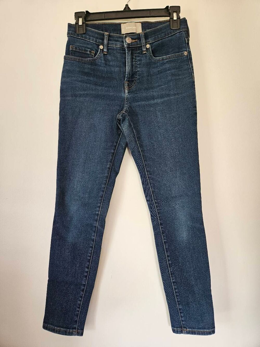 Everlane Mid Rise Skinny Ankle Jeans Women's 26 Medium Wash Stretch Denim Classi